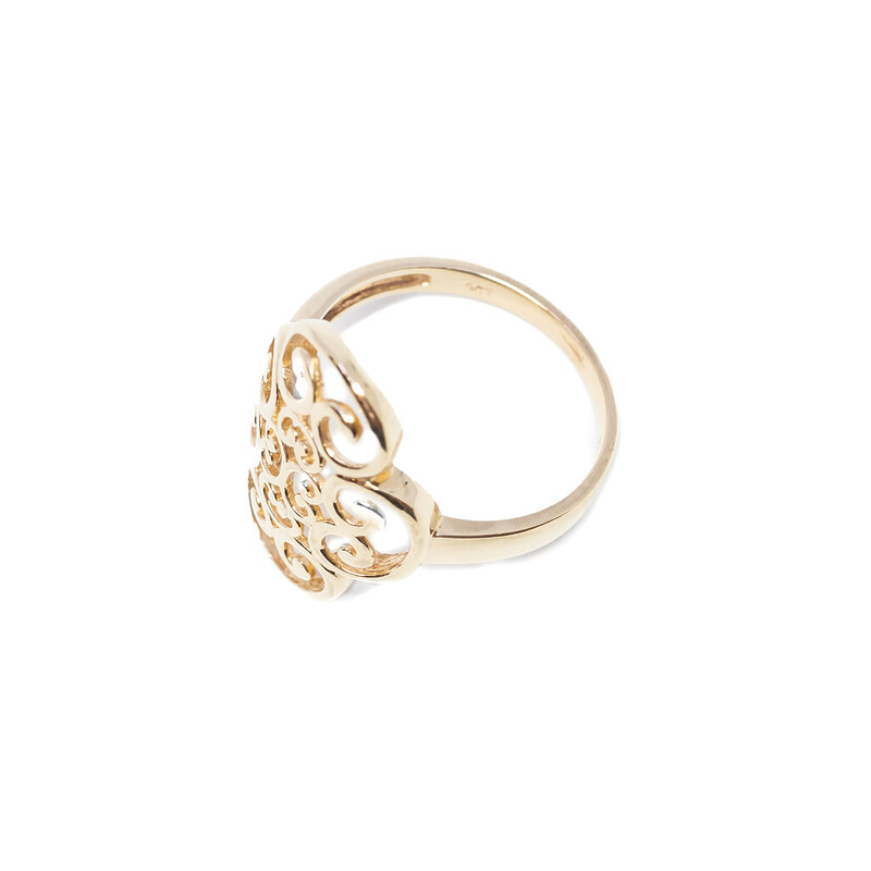 9ct Yellow Gold Celtic Swirl Ring Size P #61902