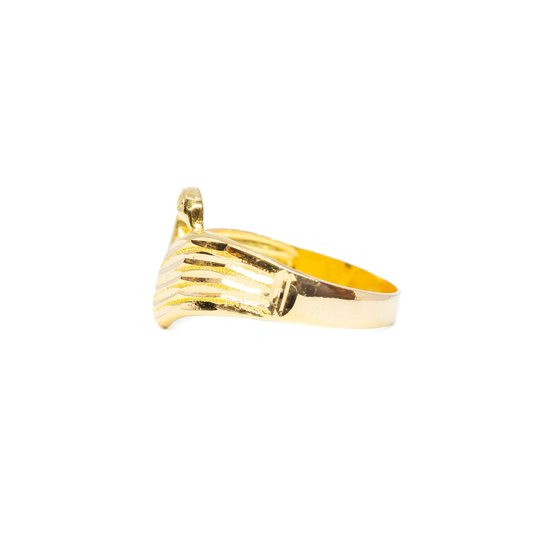 22ct Yellow Gold Swan Ring Size R #61596