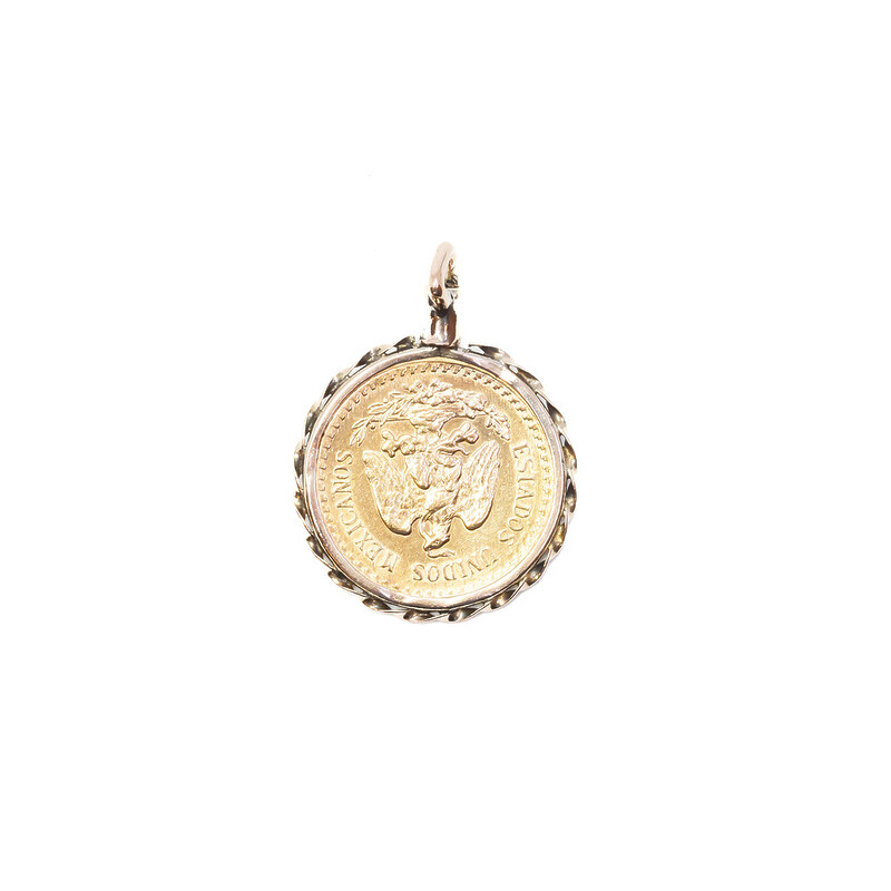 Vintage 1945 2 1/2 Pesos Mexican Gold Coin Pendant #62066