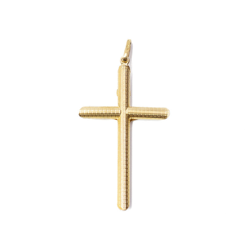 18ct Yellow Gold Crucifix Cross Pendant 4.1cm #61958