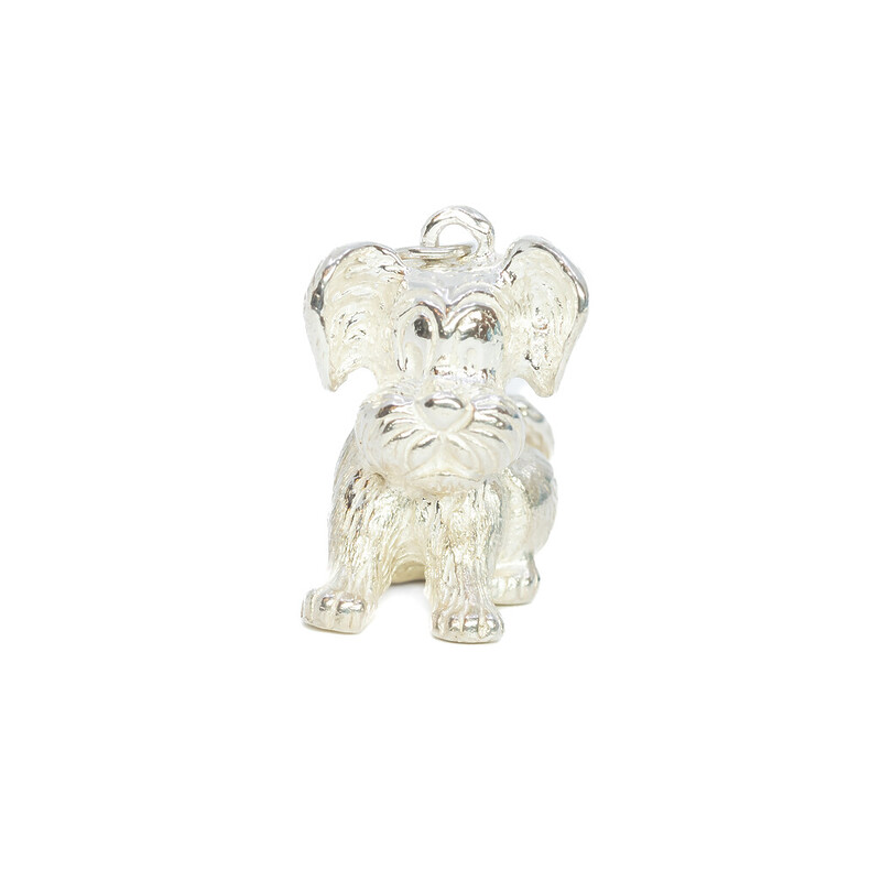 Sterling Silver Puppy Dog Charm / Pendant 2.4cm #61927-2