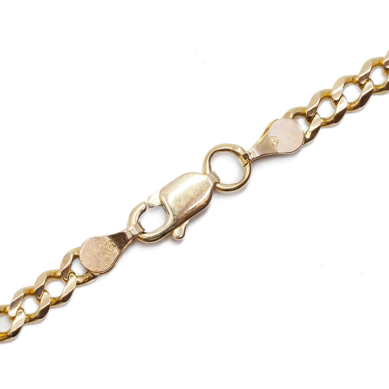 14ct Yellow Gold Curb Link Chain Necklace 56cm #61733