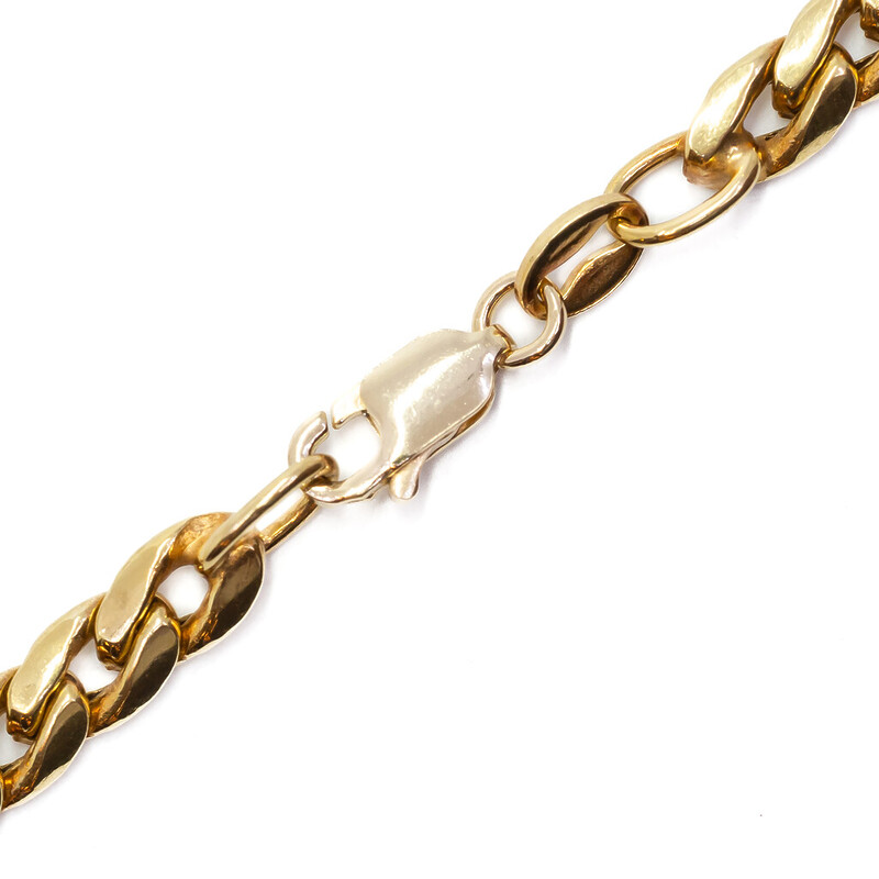 18ct Yellow Gold Curb Link Chain Necklace 47cm #61953