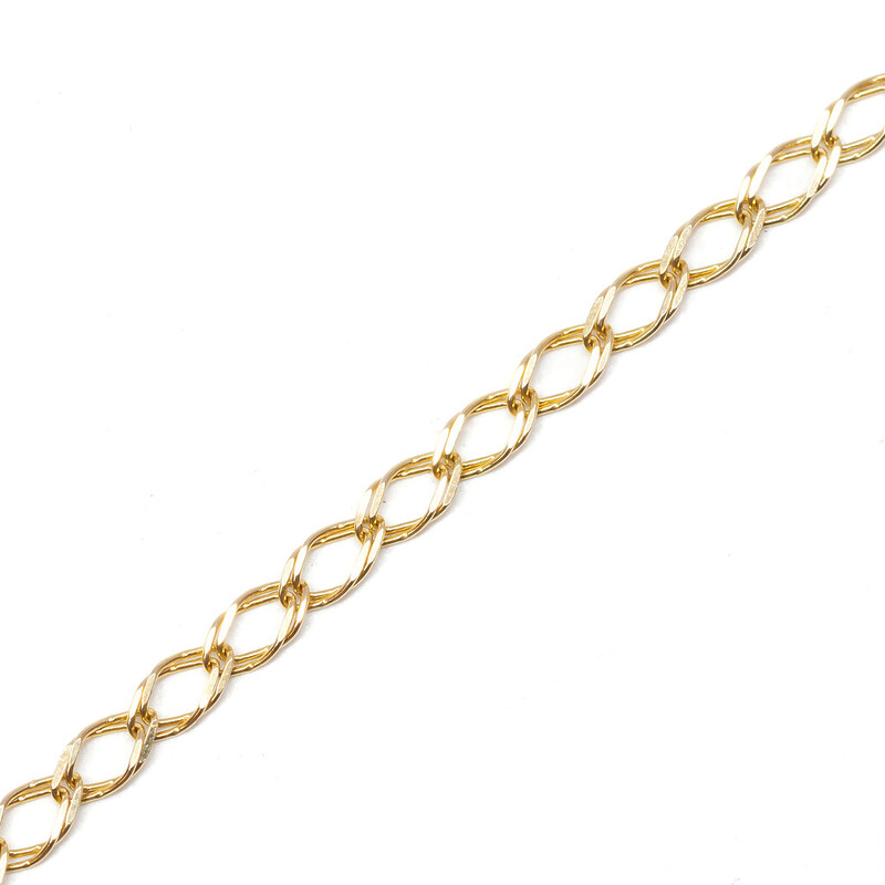 9ct Yellow Gold Double Curb Link Chain Necklace 50cm #61697