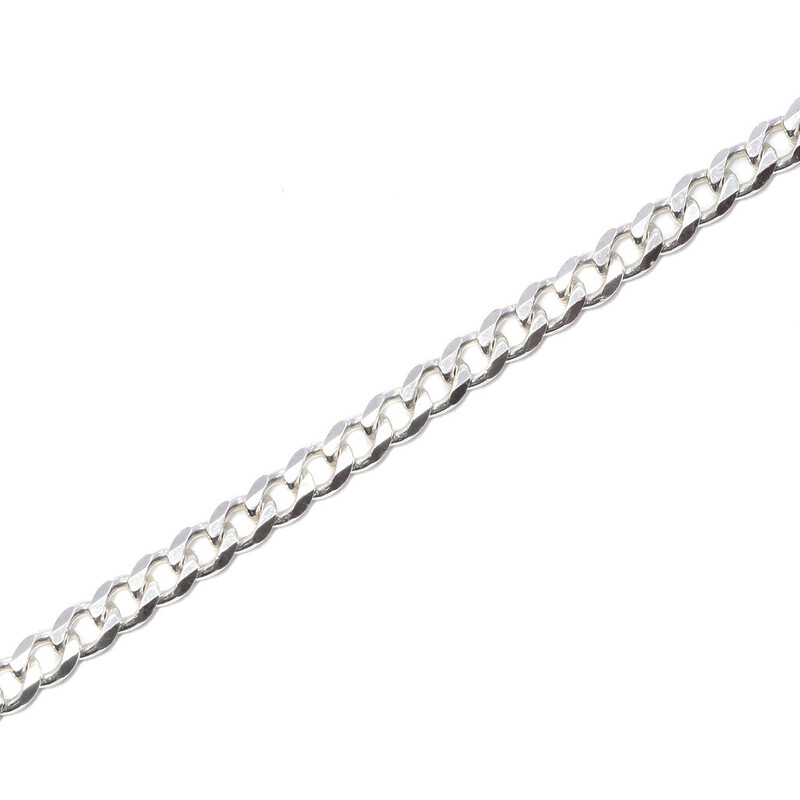 Sterling Silver Curb Link Chain Necklace 50cm #61615