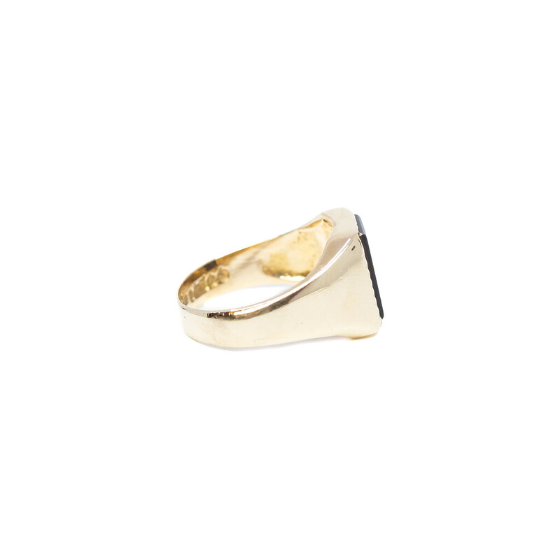 Vintage 9ct Yellow Gold Onyx Pinky Ring (A/F) Size E 1/2 Hallmarked #62099