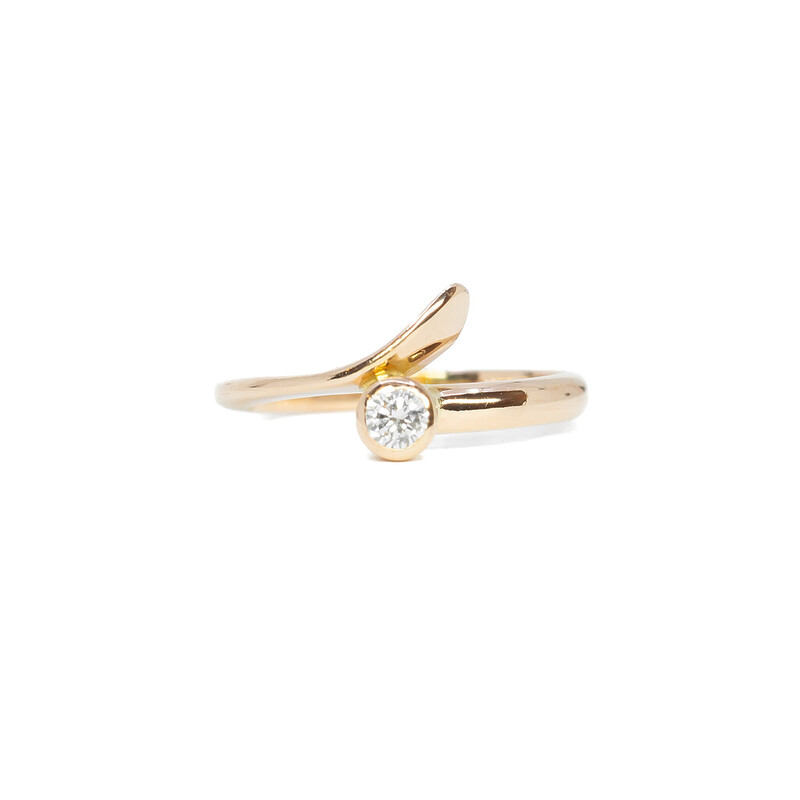 18ct Yellow Gold Diamond Solitaire Ring Size I (i) #61640