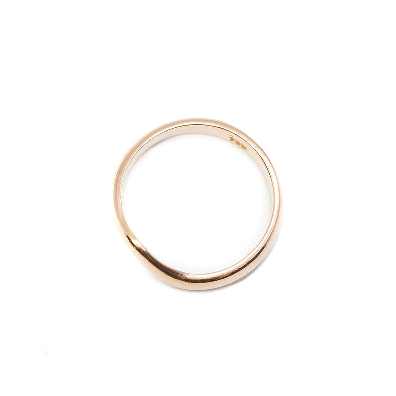18ct Pale Rose Gold V Shaped Ring Size I (i) #61639