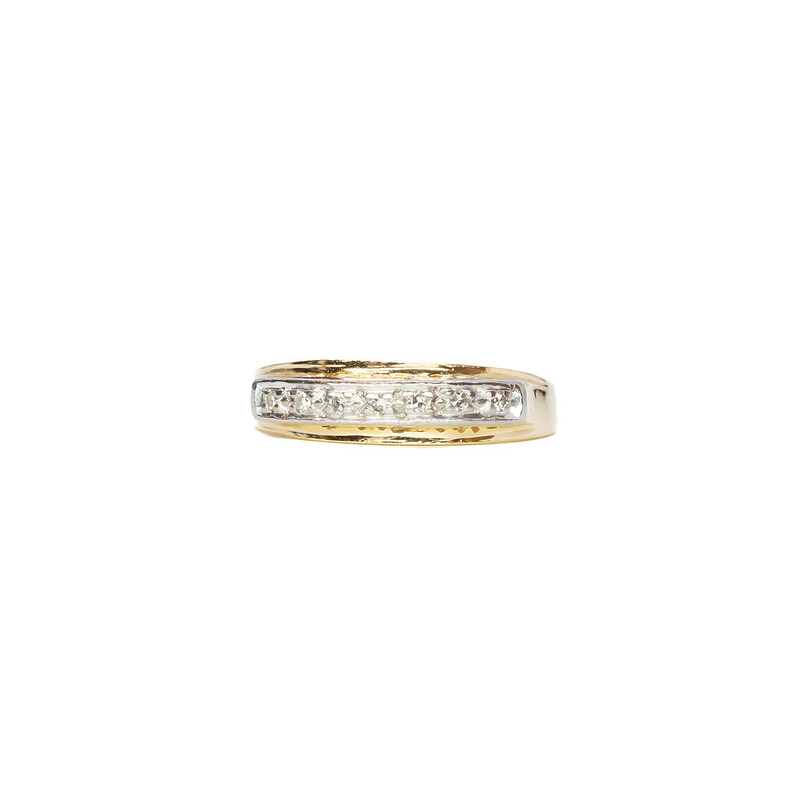 Vintage 18ct Yellow Gold Diamond Bridge Ring Size L #61717