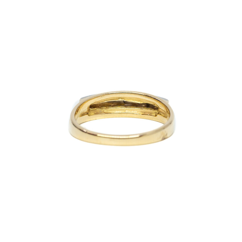 Vintage 18ct Yellow Gold Diamond Bridge Ring Size L #61717