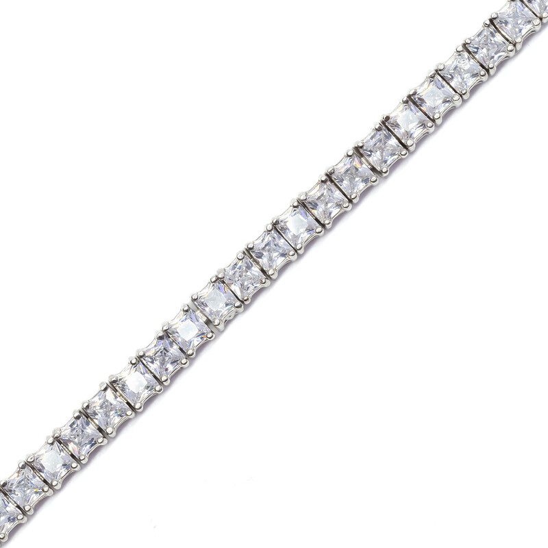 Sterling Silver CZ Tennis Bracelet 19cm #61838