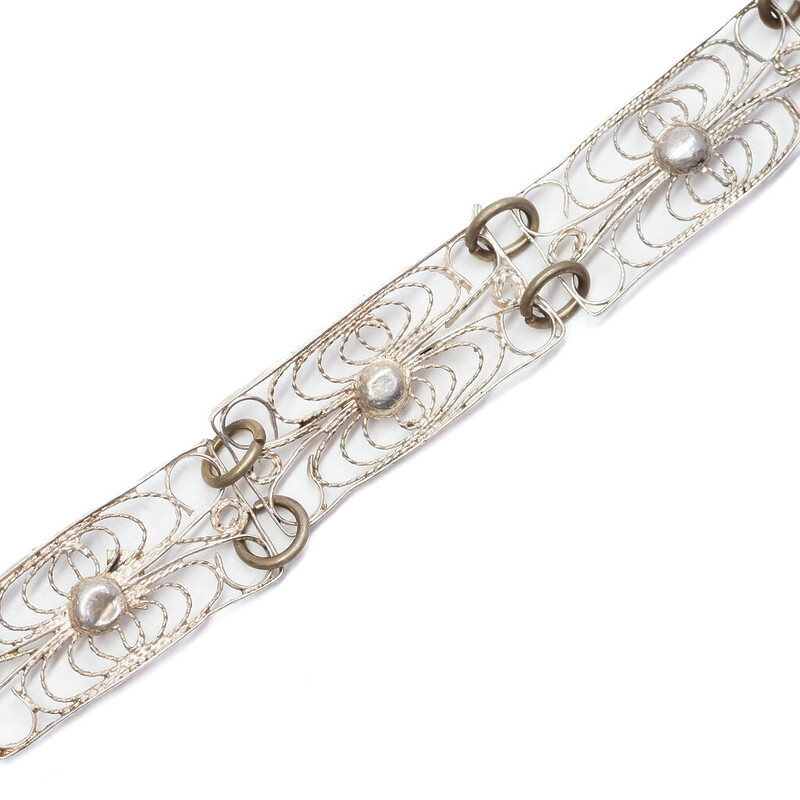 Sterling Silver Filigree Bracelet 17.5cm #61132