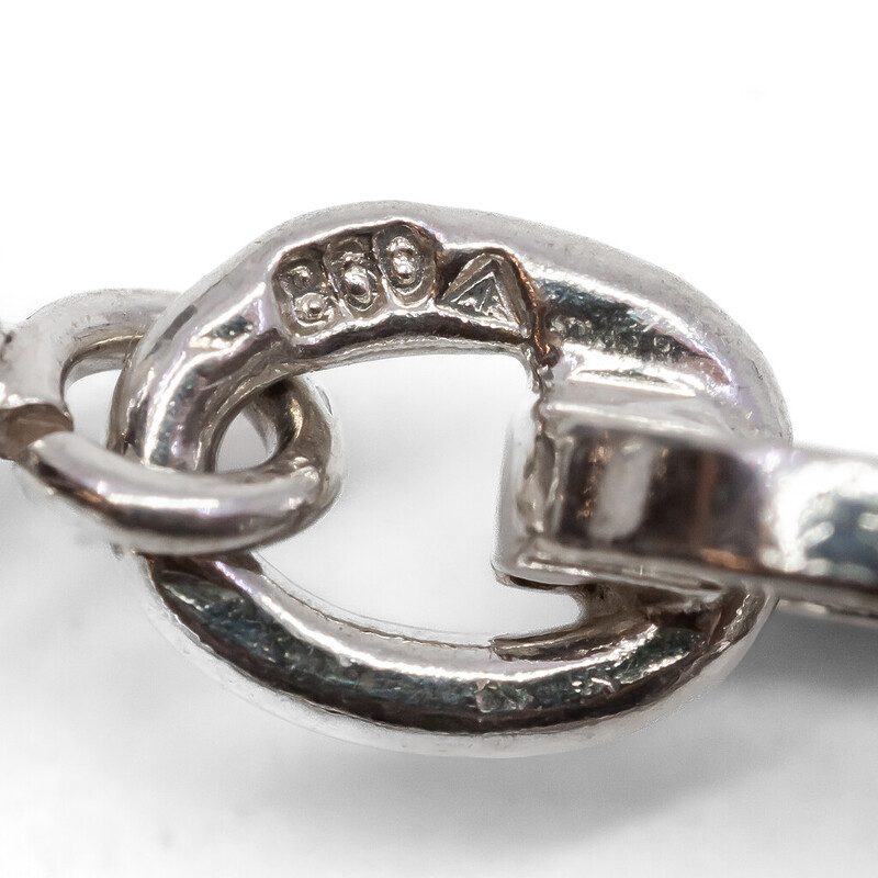 Unique Sterling Silver Large Charm Bracelet 19.5cm #61927