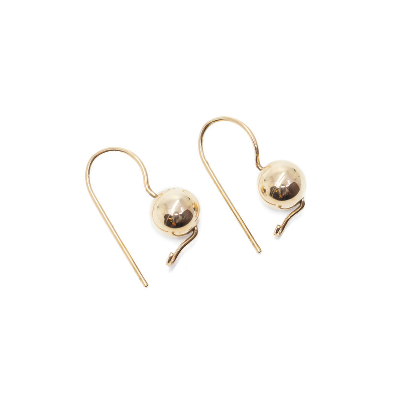 9ct Yellow Gold Ball Lever Back Earrings #61880