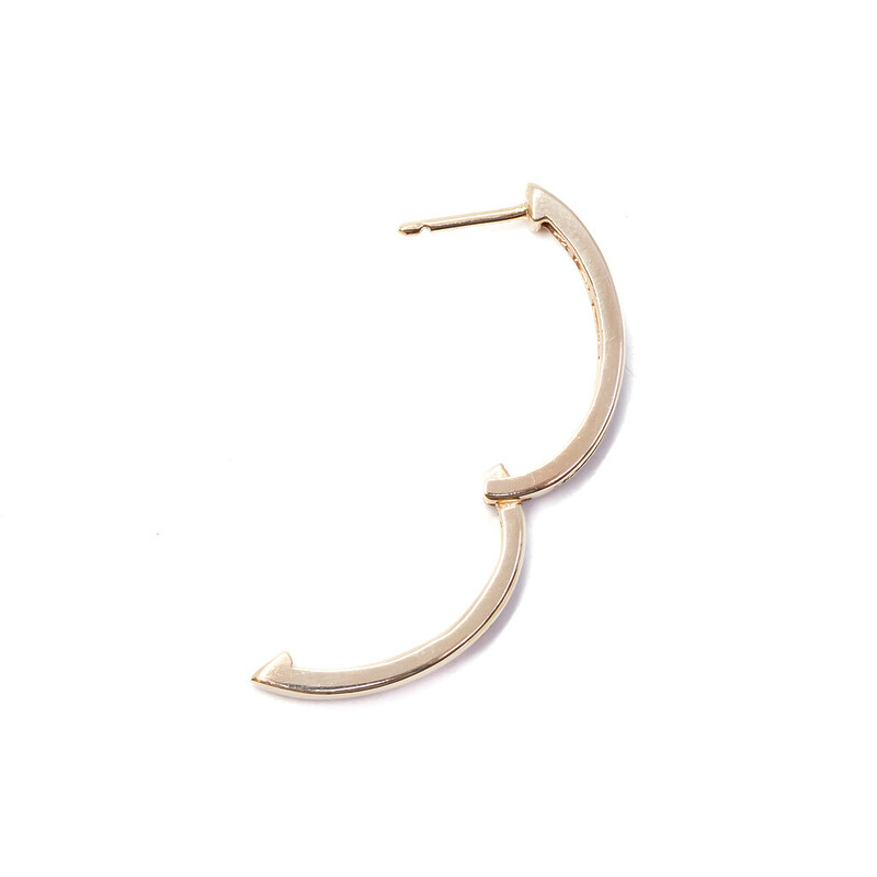 Single 9ct Yellow Gold Diamond Hoop Earring #61360