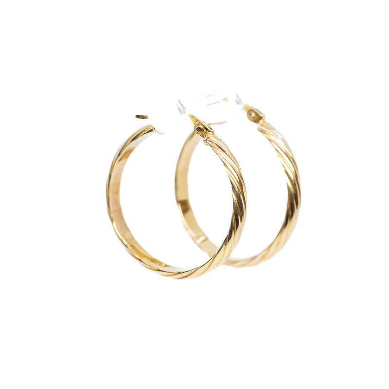 9ct Yellow Gold Large Hoop Earrings #61988