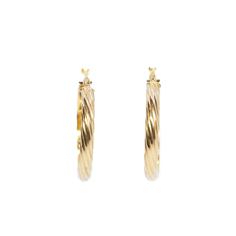 9ct Yellow Gold Large Hoop Earrings #61988