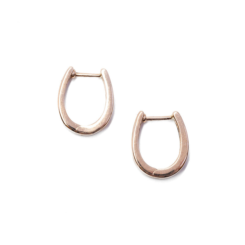 9ct Rose Gold Diamond Hoop Earrings #57223