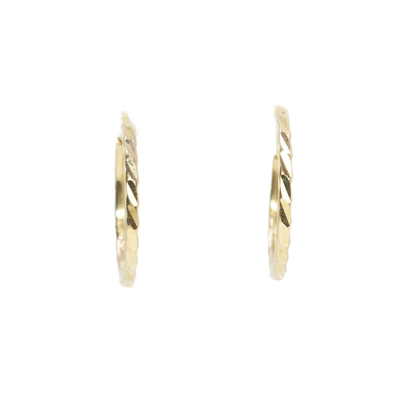 9ct Yellow Gold Hoop Patterned Earrings #61990