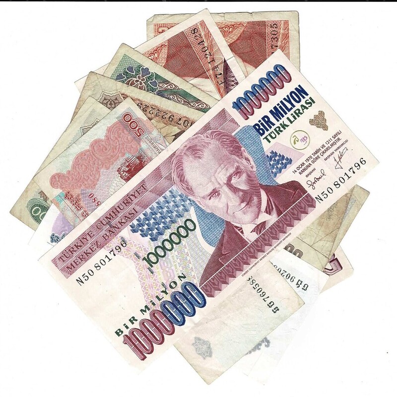 9 X Turkey Lirasi Banknote Collection Lot #59269-11