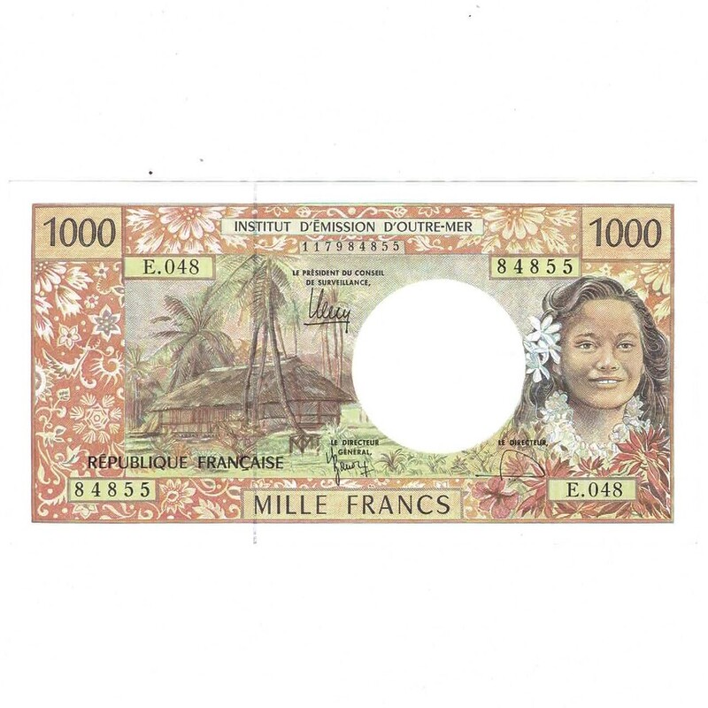 French Pacific Territories 1000 Mille Francs Banknote #59269-19