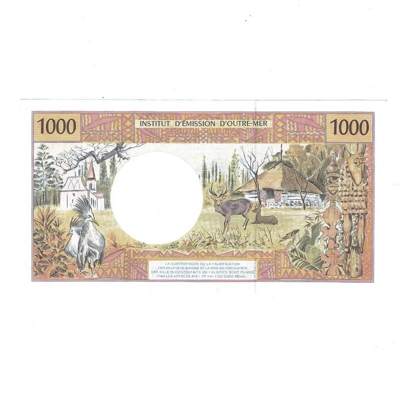 French Pacific Territories 1000 Mille Francs Banknote #59269-19