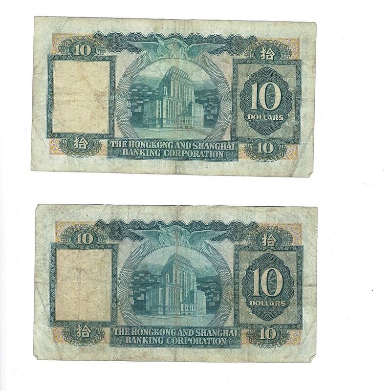 8 X Hong Kong 1972 $10 Banknotes #59269-2