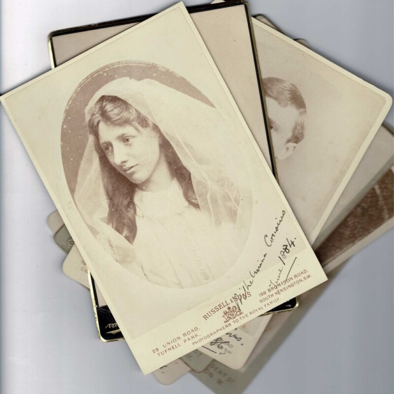 6 X Antique Cabinet Card Photograph Collection 1880 S Edu & Wilhelmina Cousins #62679-1