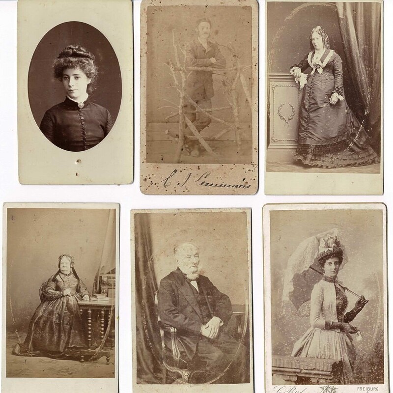 Late 1800's Antique Cartes De Visite Portrait Photographs x 15 #62565-6
