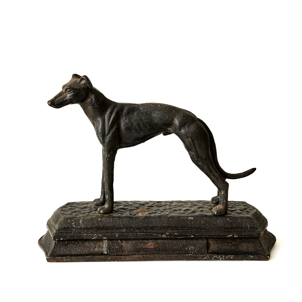 Greyhound Statue Figurine Bronzed Cast Iron #62483