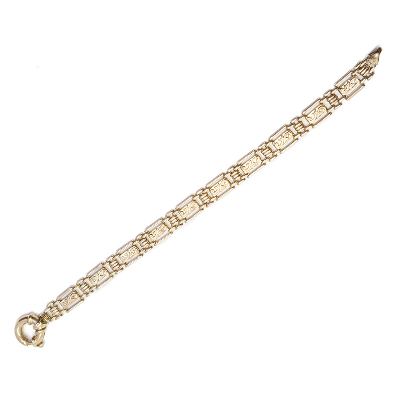 9ct Yellow Gold Gate Link Bracelet 21.5cm #58888
