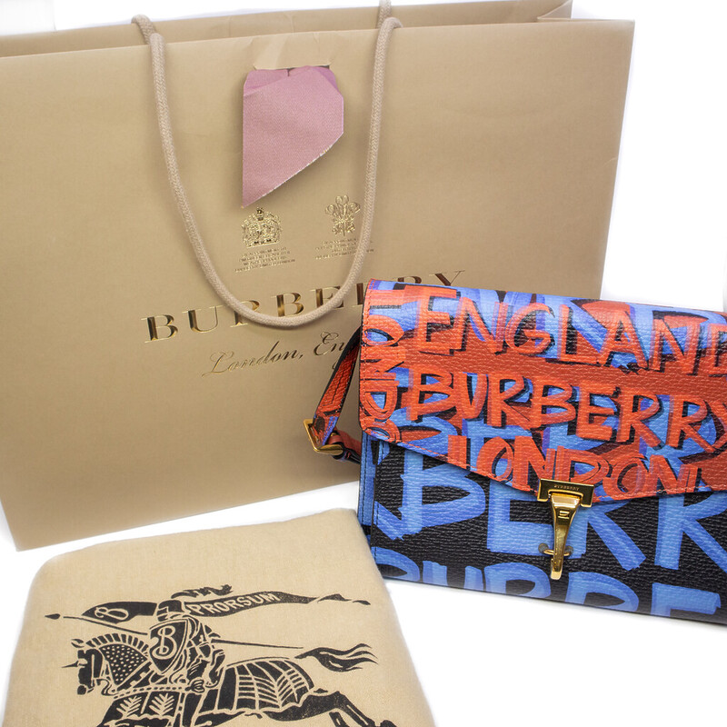 Burberry Macken Graffiti Bag + Dust Bag / Receipt / Tags #62461