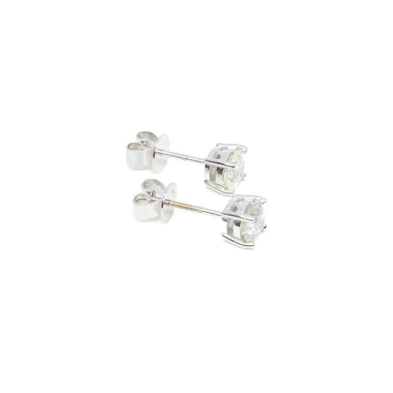 18ct White Gold 1.5ct TW Diamond Stud Earrings Val $10200 #61919-1