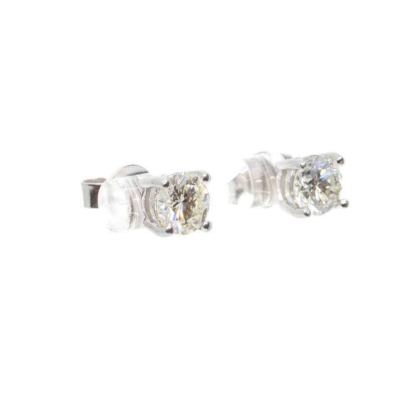 18ct White Gold 1.5ct TW Diamond Stud Earrings Val $10200 #61919-1