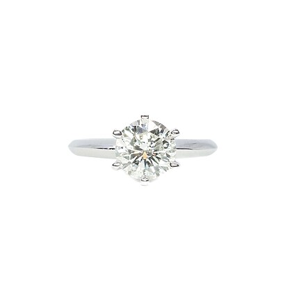 18ct White Gold 2.01ct Round Brilliant Diamond Solitaire Ring Size M Val $24000 #61919