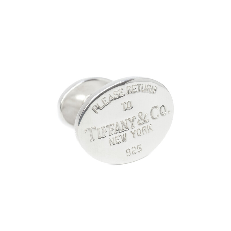Please Return to Tiffany & Co. New York 925 Sterling Silver Oval Cufflinks #60617