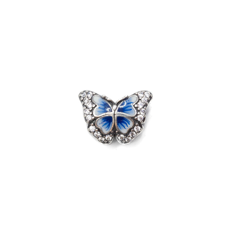 Pandora Sterling Silver Blue Butterfly Sparkling Charm #60632-10