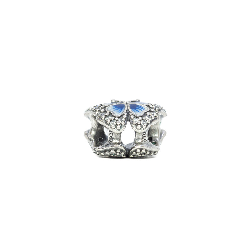 Pandora Sterling Silver Blue Butterfly Sparkling Charm #60632-10