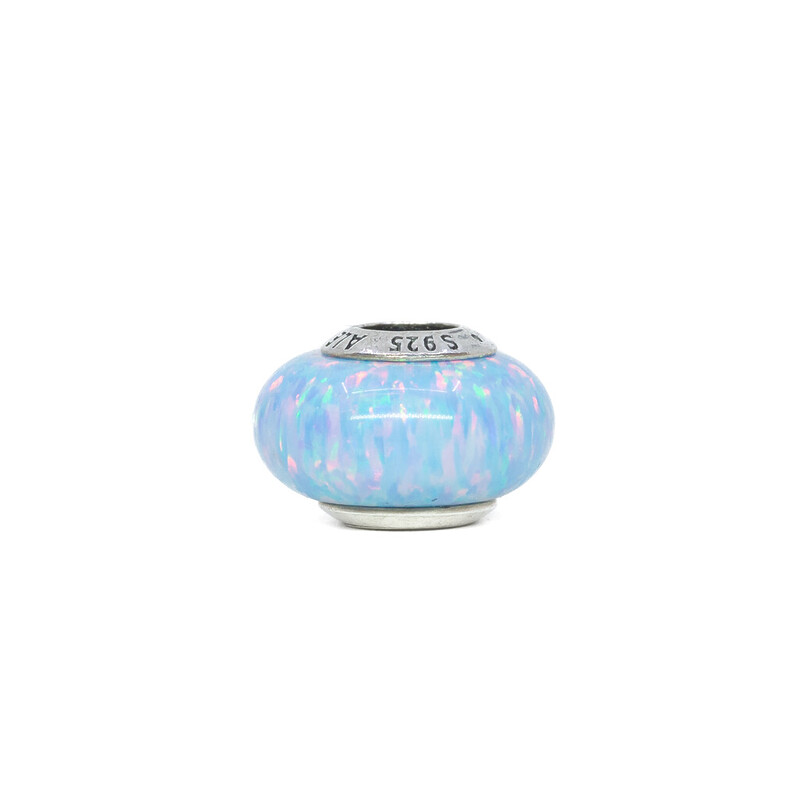 Pandora Sterling Silver Opalescent Ocean Blue Charm #60632-9