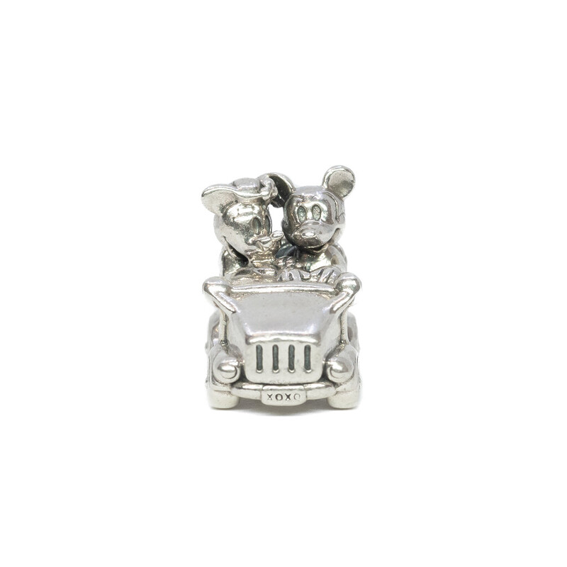 Pandora Silver Mickey Mouse & Minnie Vintage Car Charm #60632-16