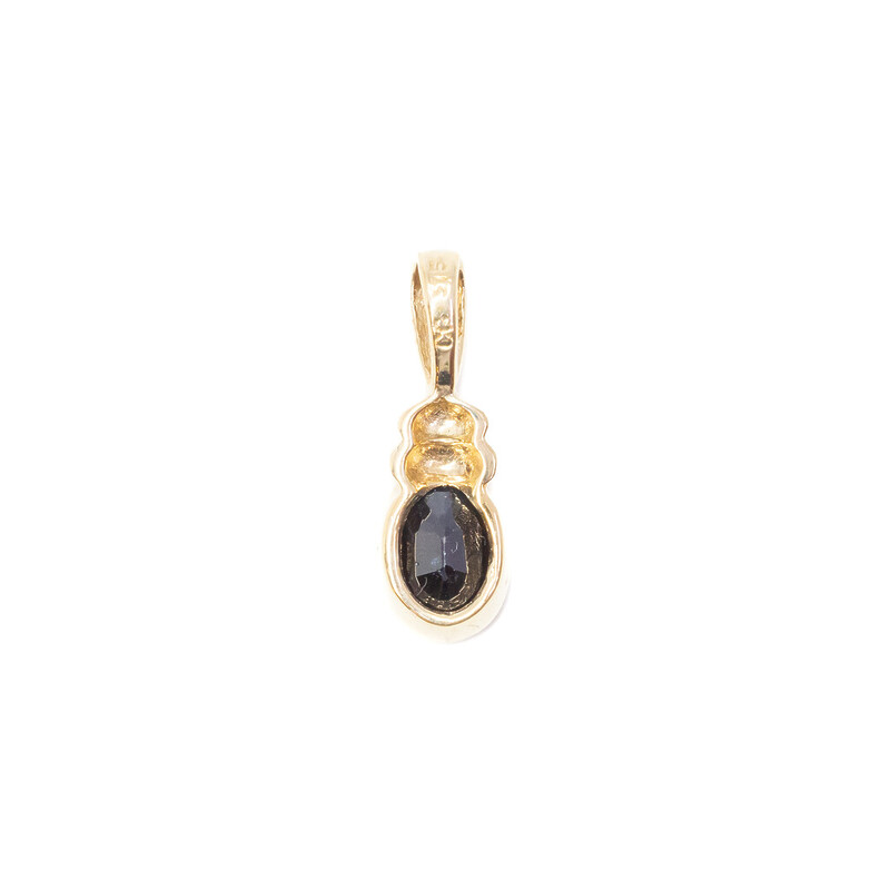 9ct Yellow Gold Oval Sapphire Pendant #61342