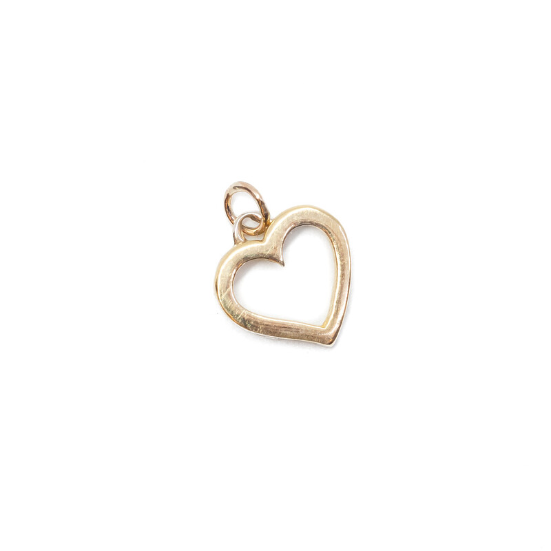 9ct Two Tone Gold Reversable Love Heart Pendant #58947-9