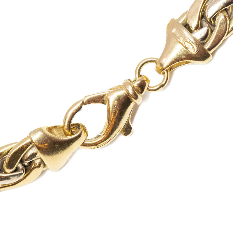 18ct Two Tone Gold Weave Bracelet 19cm #61952