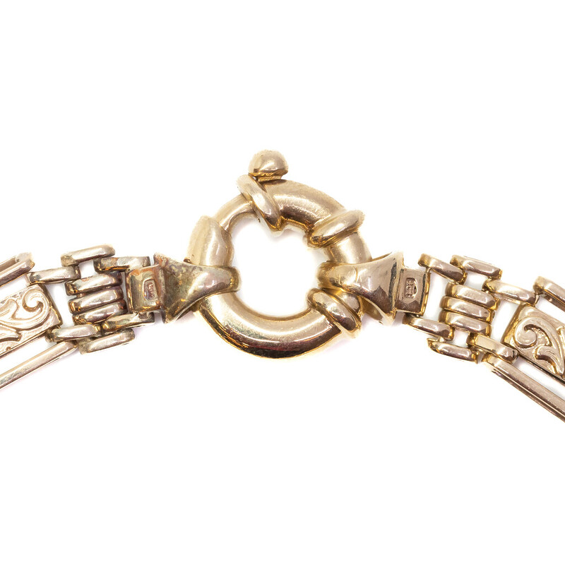 9ct Yellow Gold Gate Link Bracelet 21.5cm #58888