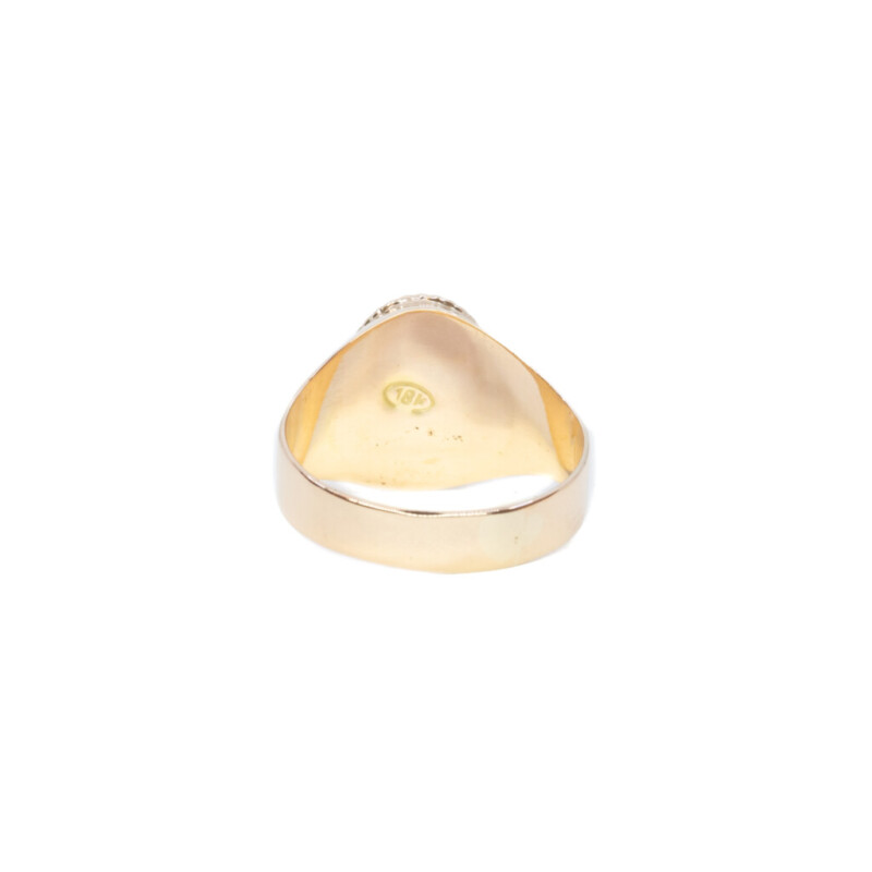 18ct Yellow Gold Onyx Men's Ring Size P #62394