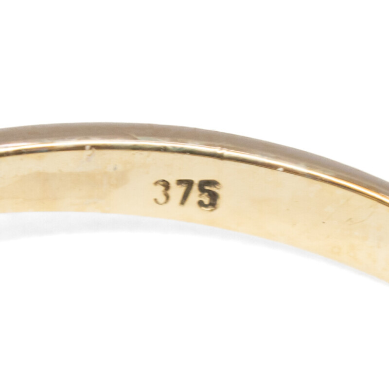 9ct Yellow Gold Sapphire & Diamond Dainty Ring Size N #61348