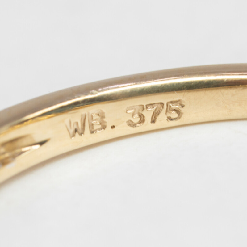 9ct Yellow Gold Classic Diamond Ring Size N #62404