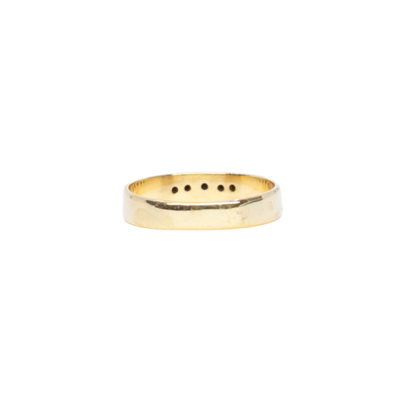 Vintage 9ct Yellow Gold Sapphire & Diamond Band Ring Size K #61351