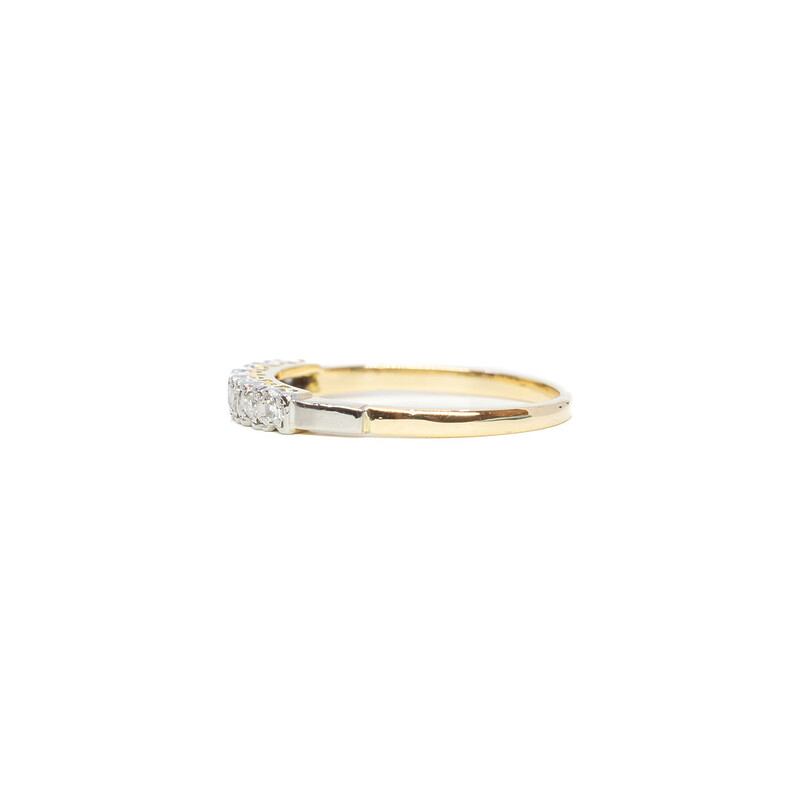 Vintage 18ct Yellow Gold Round Diamond Eternity Ring Size O #61344