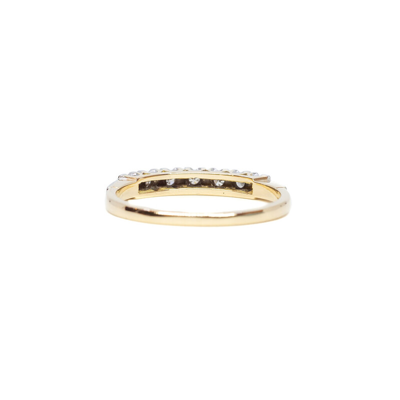 Vintage 18ct Yellow Gold Round Diamond Eternity Ring Size O #61344